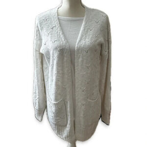 Hippie Rose white cardigan sweater